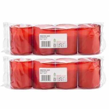 8x rode grafkaarsen/gedenklichten 5 x 6 cm 1 dag