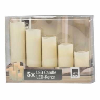 Led kaarsen set 5 stuks