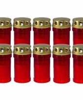 10x rode grafkaarsen gedenklichten met deksel 7 x 14 5 cm