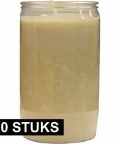 10x witte grafkaarsen gedenklichten 6 x 10 cm 3 dagen