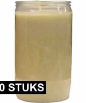 10x witte grafkaarsen gedenklichten 7 x 18 cm 9 dagen