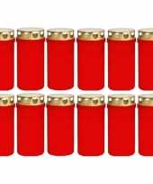 12x rode grafkaarsen gedenklichte met deksel 6 x 12 6 cm 2 dagen