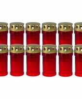 12x rode grafkaarsen gedenklichten met deksel 7 x 14cm 2 5 dag