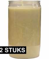 12x witte grafkaarsen gedenklichten 7 x 15 cm 6 dagen