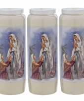 3x witte noveenkaarsen wees gegroet met gebed 6 x 18 cm 9 dagen