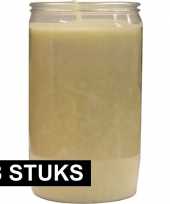 8x witte grafkaarsen gedenklichten 7 x 15 cm 6 dagen