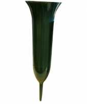Groene kunststof grafvaas 37 cm
